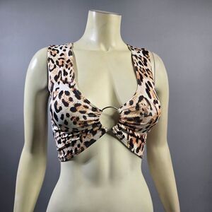 Leopard Print Women's Bra with Ring Detail R1